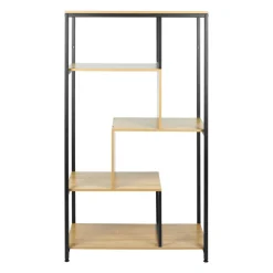 OSTARIA Étagère 4 niveaux bois et métal (H130 cm) Anny e Noir Outlet