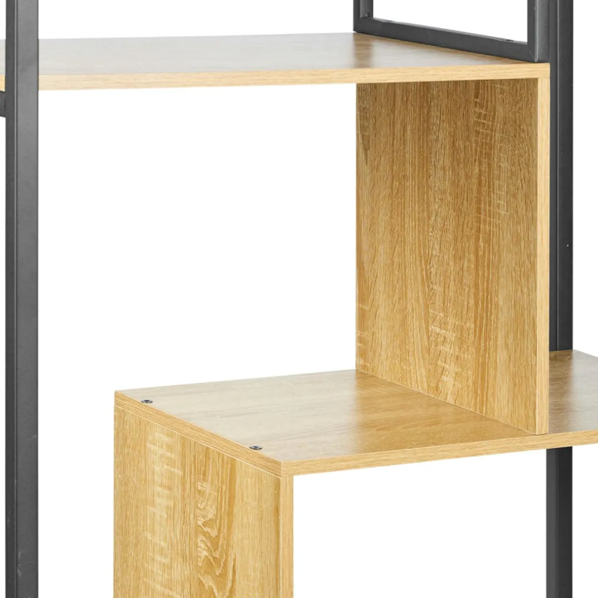 OSTARIA Étagère 4 niveaux bois et métal (H130 cm) Anny e Noir Outlet