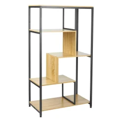 OSTARIA Étagère 4 niveaux bois et métal (H130 cm) Anny e Noir Outlet