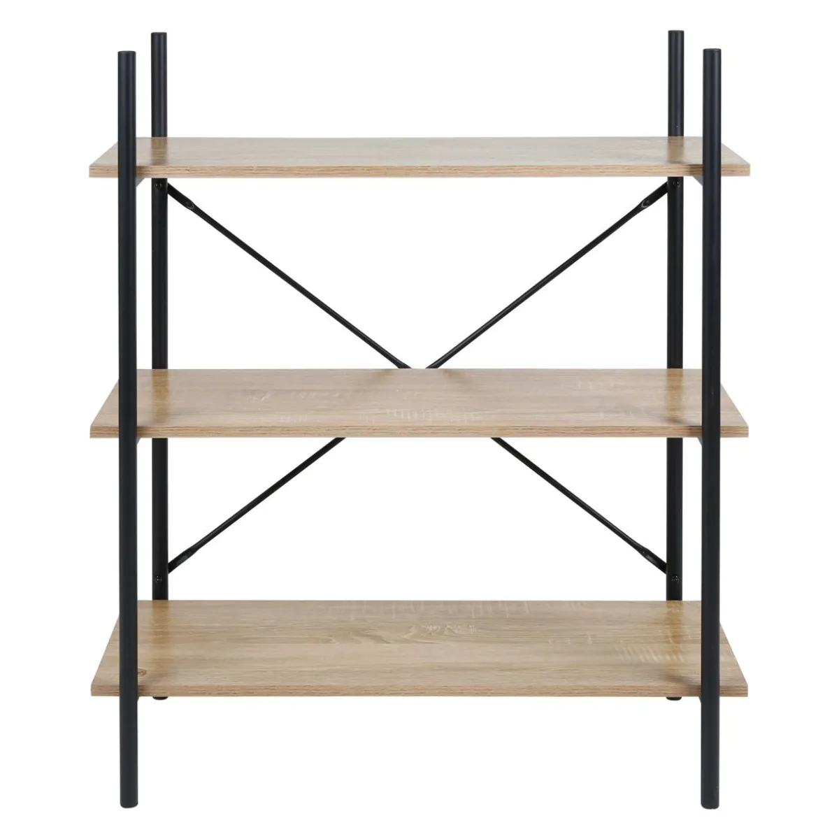 OSTARIA Étagère 3 niveaux bois et métal (H96.5 cm) Lola e Noir Clearance