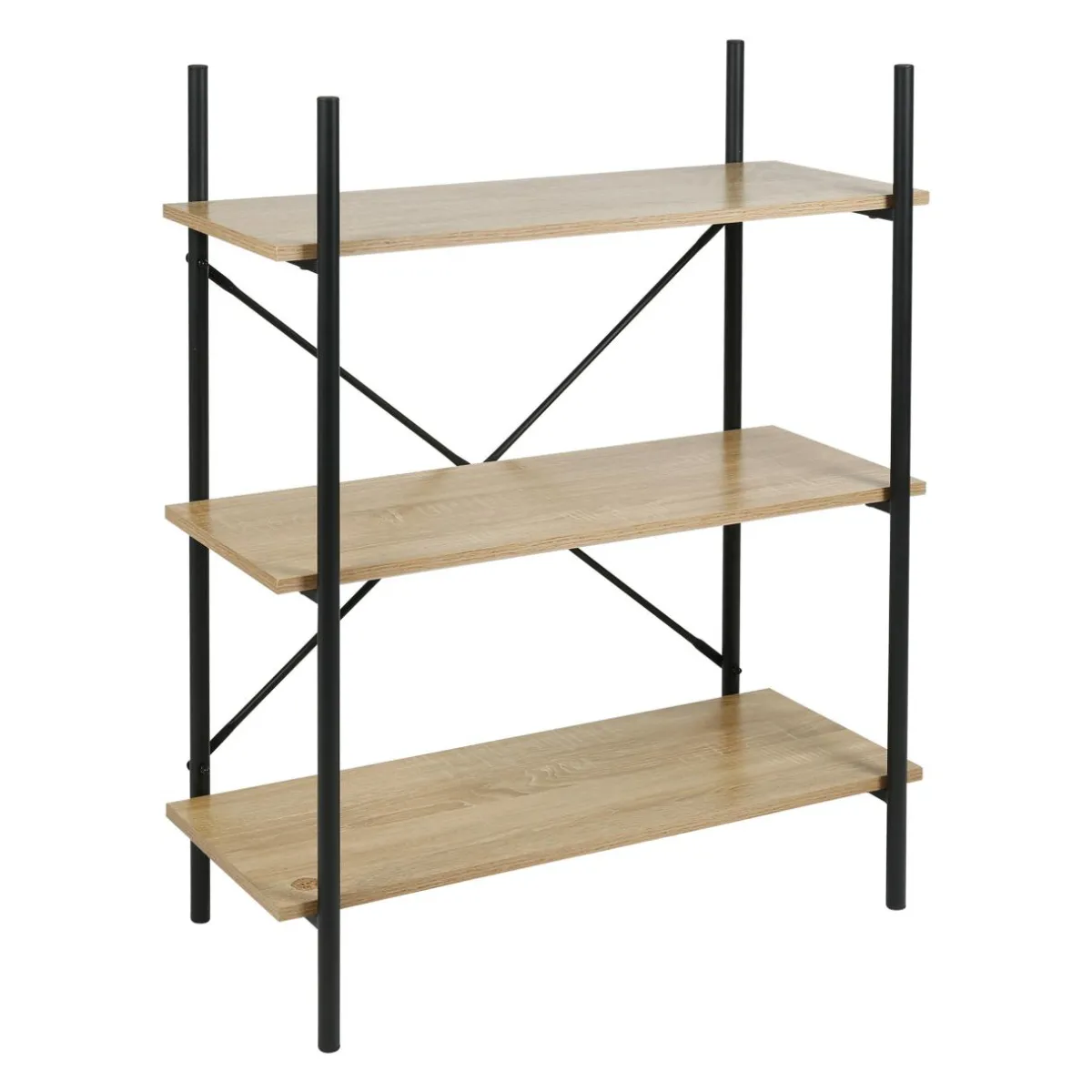 OSTARIA Étagère 3 niveaux bois et métal (H96.5 cm) Lola e Noir Clearance