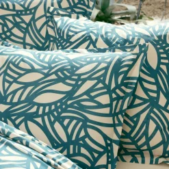 TRADI LINGE Taie de traversin coton lavé (200 cm) Serena e Bleu New