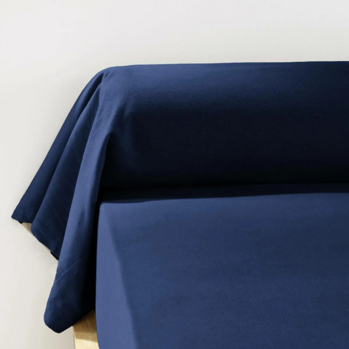 EMINZA Taie de traversin flanelle de coton (L185 cm) Nina Bleu nuit Hot