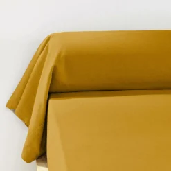 EMINZA Taie de traversin flanelle de coton (L185 cm) Nina Jaune ocre Discount