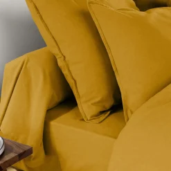 EMINZA Taie de traversin flanelle de coton (L185 cm) Nina Jaune ocre Discount