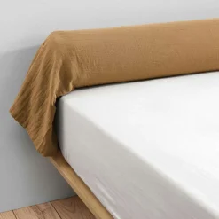 EMINZA Taie de traversin gaze de coton (L185 cm) Gaïa Camel Sale
