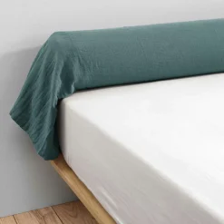 EMINZA Taie de traversin gaze de coton (L185 cm) Gaïa Bleu canard Discount