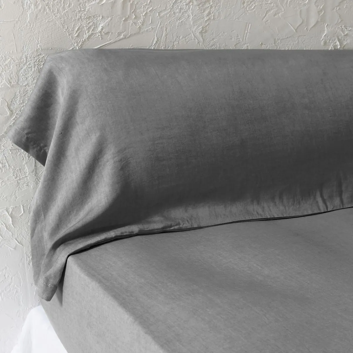 EMINZA Taie de traversin lyocell Tencel™ lavé (27 x 185 cm) Olivia granit Gris Online