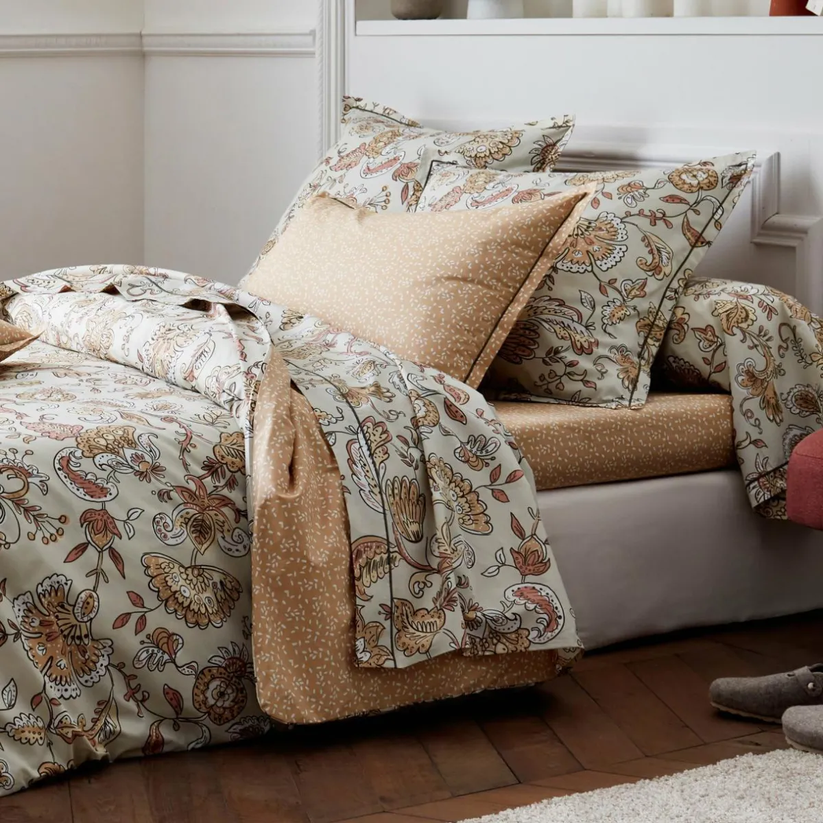 TRADILINGE Taie de traversin percale de coton (L200 cm) Santal Beige Clearance