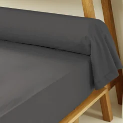 EMINZA Taie de traversin percale de coton (L185 cm) Cali Gris Anthracite