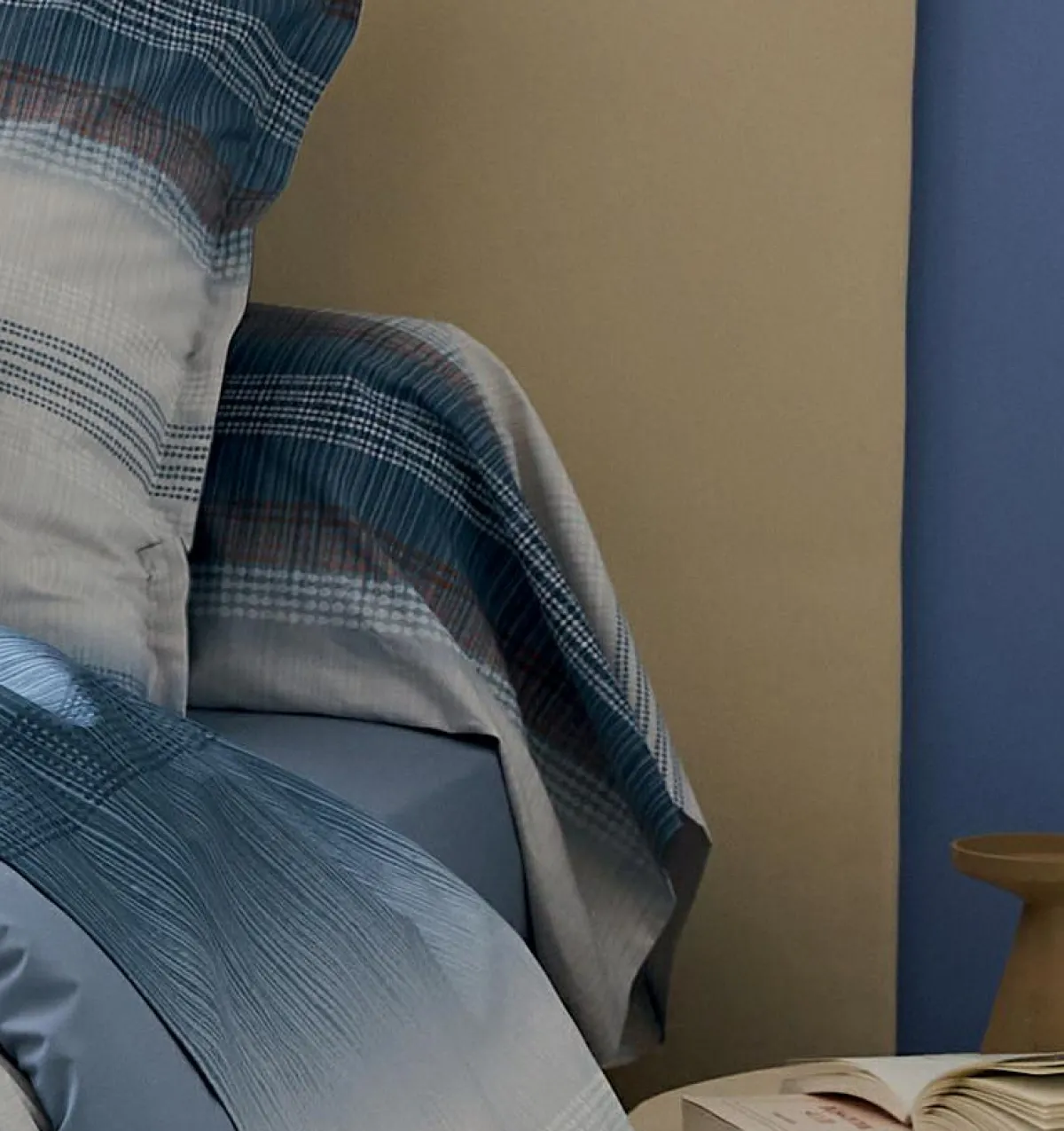 TRADI LINGE Taie de traversin percale de coton (200 cm) Esteban e Bleu New
