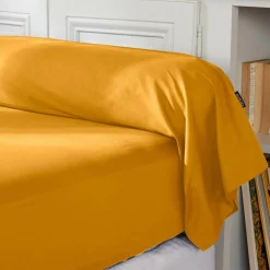 EMINZA Taie de traversin percale de coton (L185 cm) Cali Jaune moutarde Online