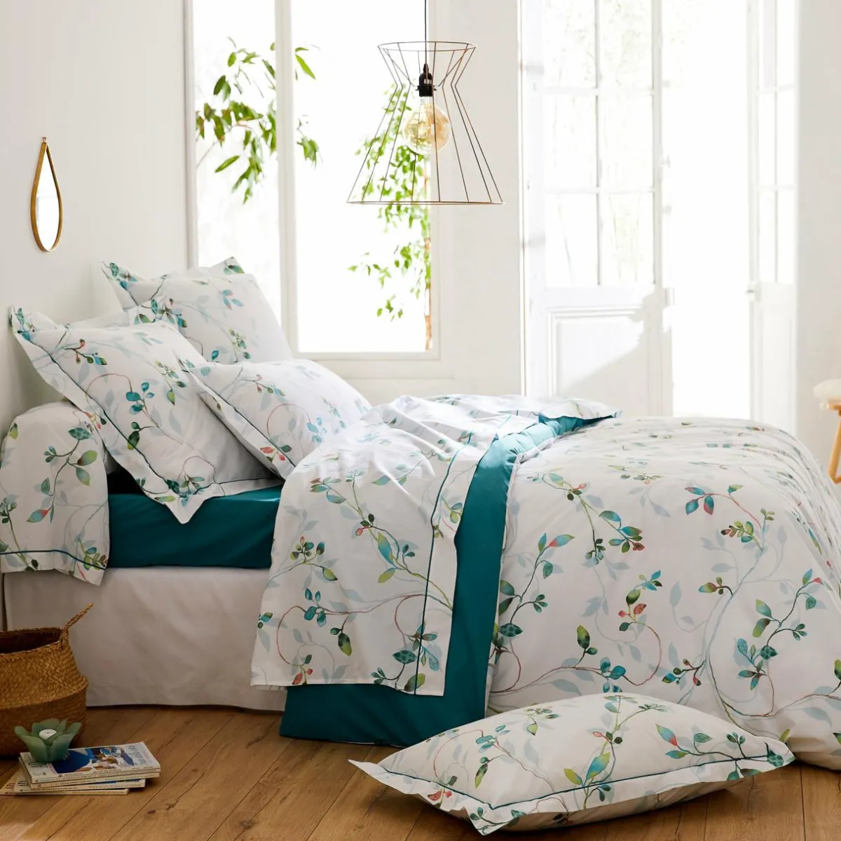 TRADILINGE Taie de traversin percale de coton (L200 cm) Flâner Vert émeraude Best