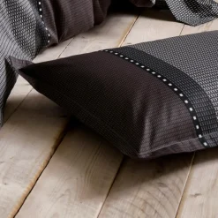 TRADI LINGE Taie de traversin satin de coton (L200 cm) Enzo e Noir Outlet