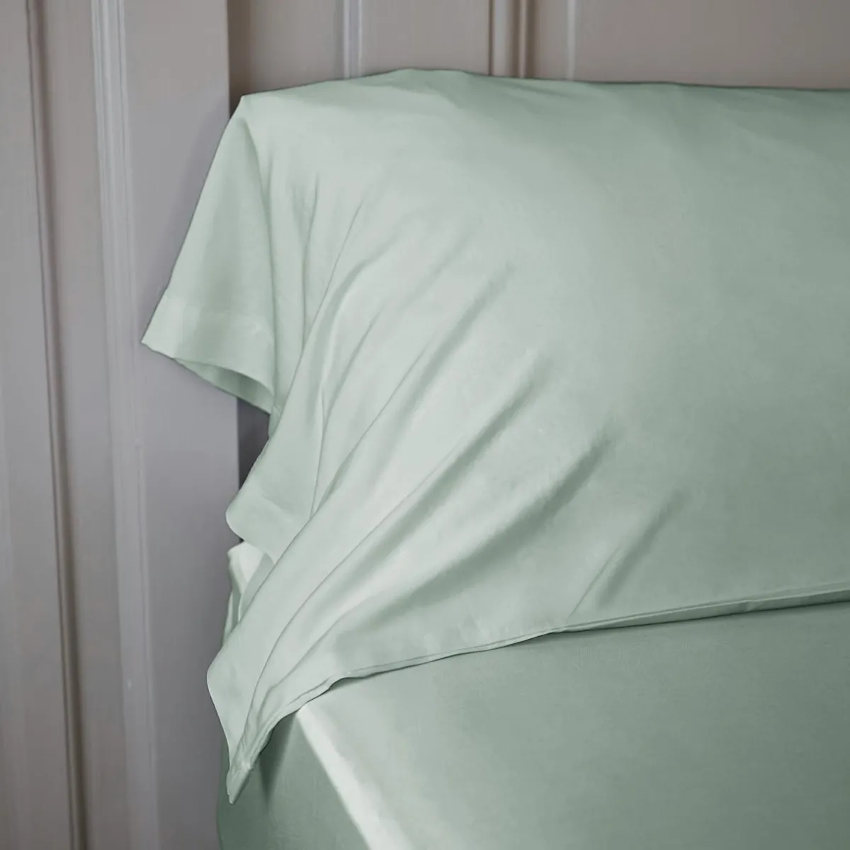 EMINZA Taie de traversin satin de bambou (L185 cm) Sienna Vert Eucalyptus Hot