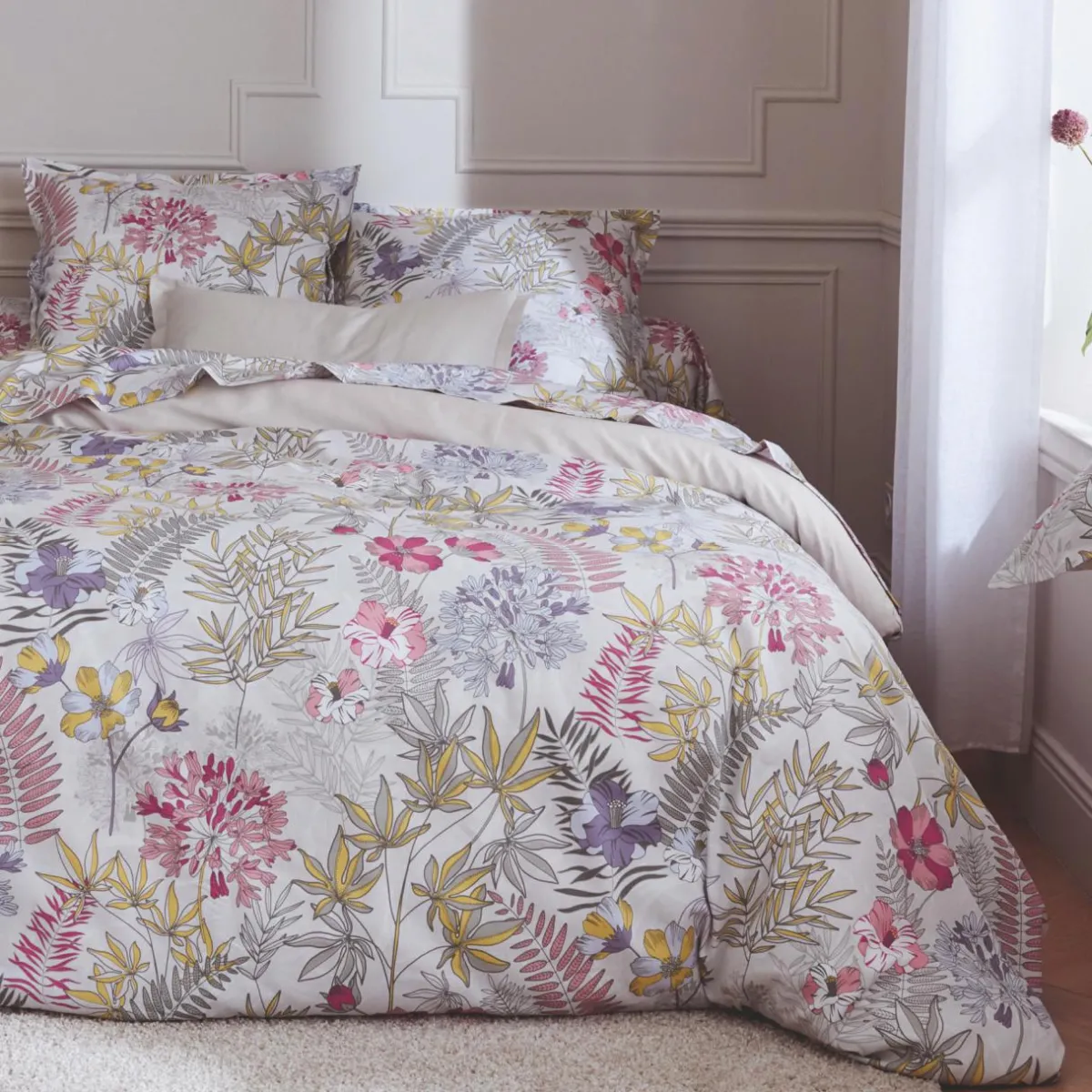 TRADILINGE Taie de traversin satin de coton (L200 cm) Anaïs Multicolore Online