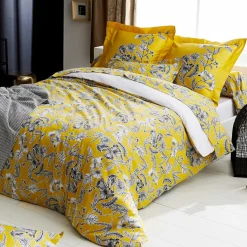 TRADILINGE Taie de traversin satin de coton (L200 cm) Botanic Jaune New