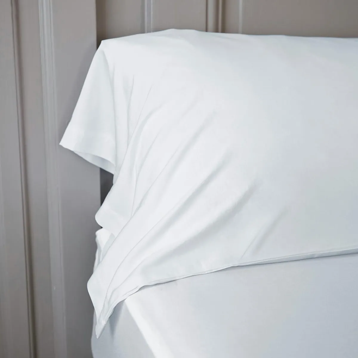 EMINZA Taie de traversin satin de bambou (L185 cm) Sienna chantilly Blanc New