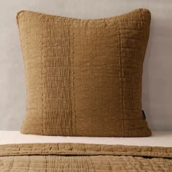 EMINZA Taie d'oreiller carrée coton (60 x 60 cm) Lena Camel Outlet