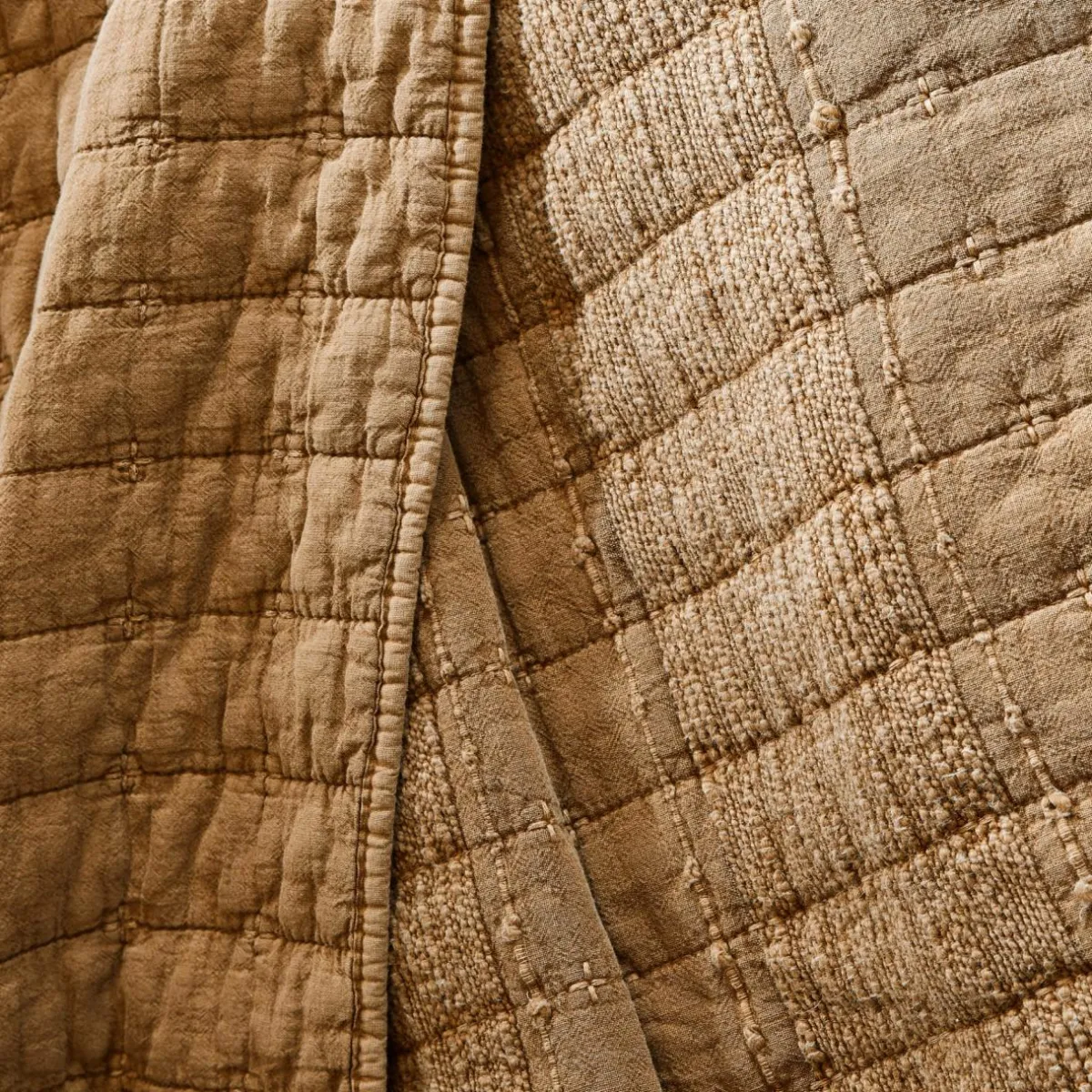 EMINZA Taie d'oreiller carrée coton (60 x 60 cm) Lena Camel Outlet