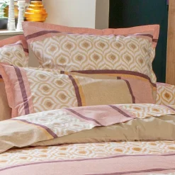 TRADI LINGE Taie d'oreiller carrée coton (65 x 65 cm) Inouk Rose