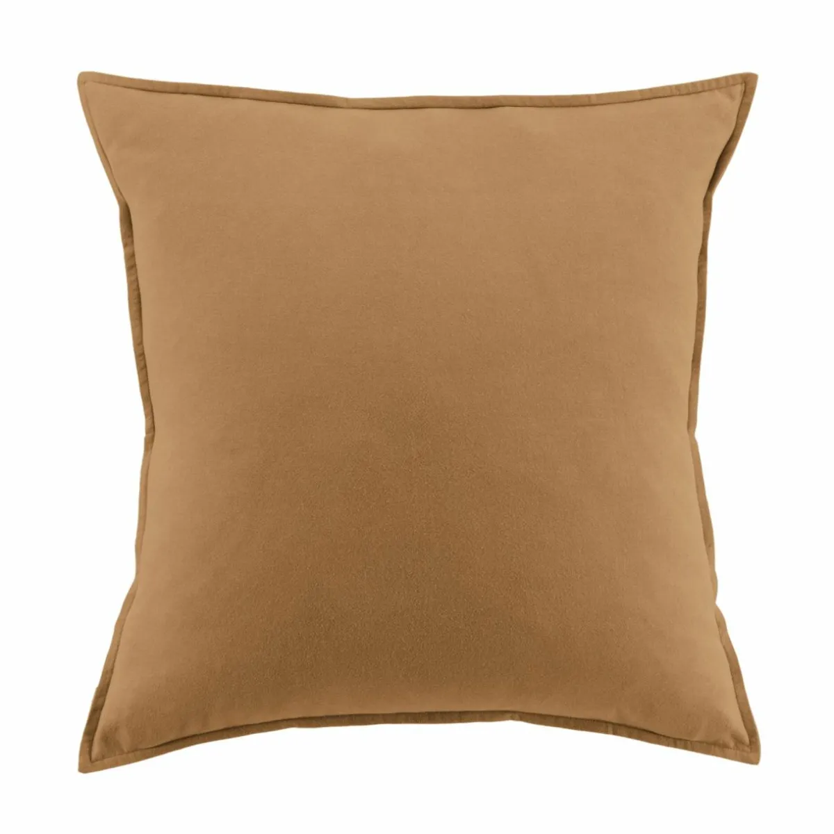 EMINZA Taie d'oreiller carrée flanelle de coton (63 x 63 cm) Théa Camel Clearance