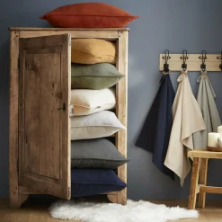 EMINZA Taie d'oreiller carrée flanelle de coton (63 x 63 cm) Théa Camel Clearance