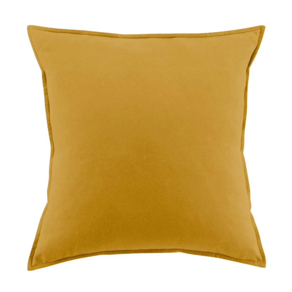 EMINZA Taie d'oreiller carrée flanelle de coton (63 x 63 cm) Nina Jaune ocre New