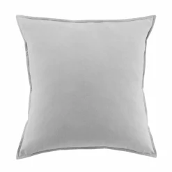 EMINZA Taie d'oreiller carrée flanelle de coton (63 x 63 cm) Théa Gris clair Discount