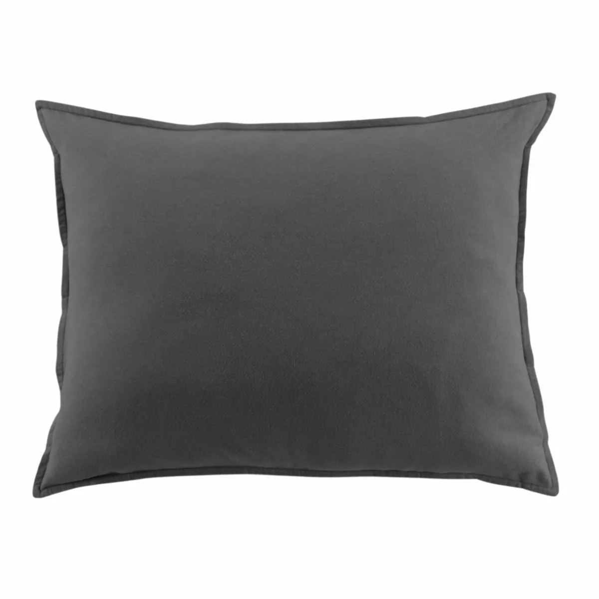 EMINZA Taie d'oreiller carrée flanelle de coton (80 x 80 cm) Nina Gris Anthracite Hot