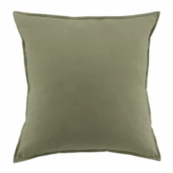 EMINZA Taie d'oreiller carrée flanelle de coton (63 x 63 cm) Nina Vert romarin