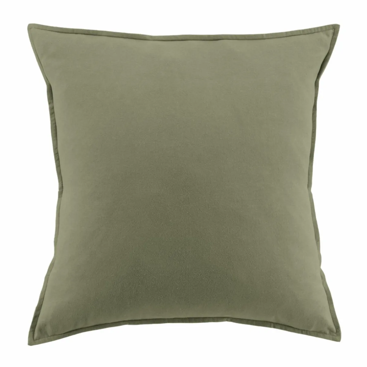 EMINZA Taie d'oreiller carrée flanelle de coton (63 x 63 cm) Nina Vert romarin