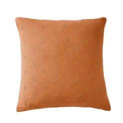 EMINZA Taie d'oreiller carrée gaze de coton (60 x 60 cm) Gaïa Boho Abricot Clearance