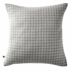 EMINZA Taie d'oreiller carrée gaze de coton (60 x 60 cm) Gaïa Mix Gris nuage Gris clair