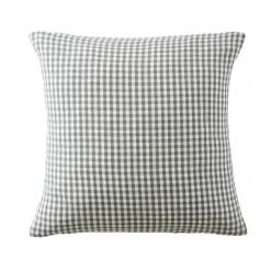 EMINZA Taie d'oreiller carrée gaze de coton (60 x 60 cm) Gaïa vichy Vert romarin Discount