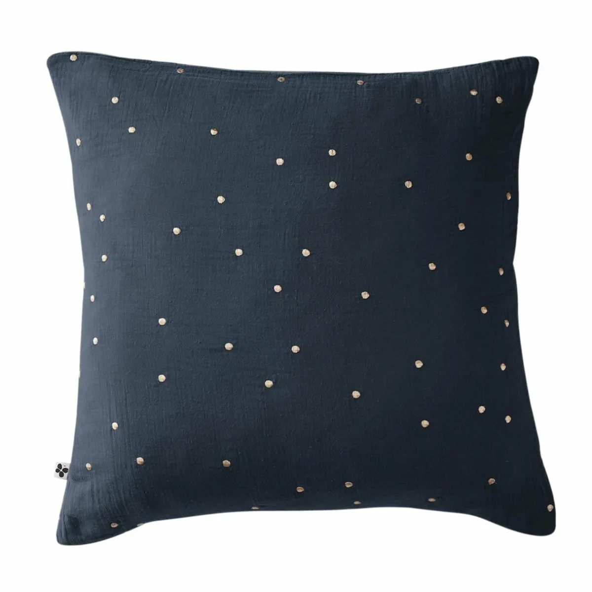 EMINZA Taie d'oreiller carrée gaze de coton (60 x 60 cm) Gaïa Chic Bleu nuit Clearance