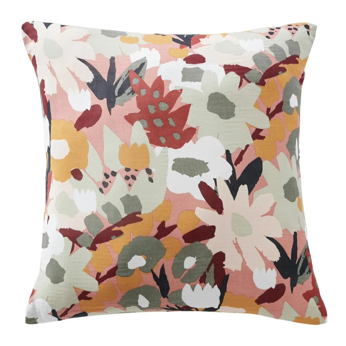 EMINZA Taie d'oreiller carrée gaze de coton (60 x 60 cm) Azel Multicolore Online