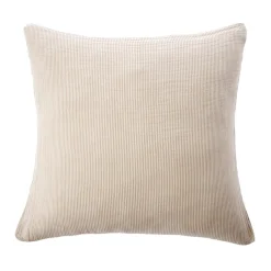 EMINZA Taie d'oreiller Carrée gaze de coton (80 x 80 cm) Gaïa rayures Ficelle Rayure Ficelle New