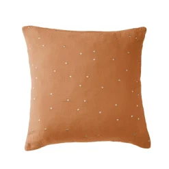 EMINZA Taie d'oreiller carrée gaze de coton (60 x 60 cm) Gaïa Chic Abricot Discount