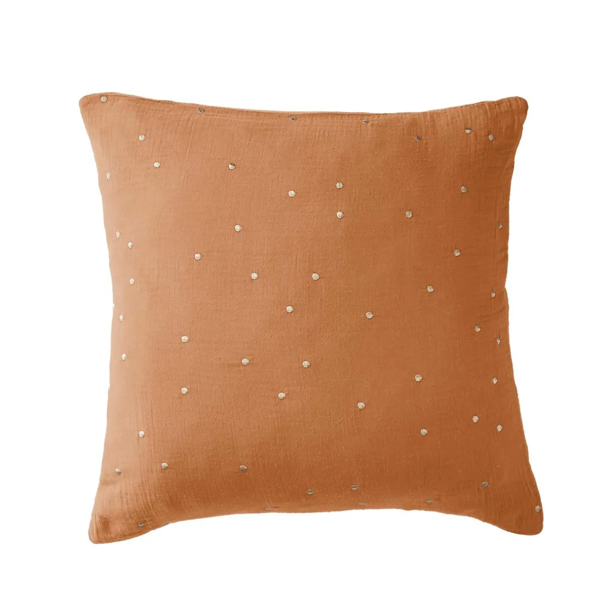 EMINZA Taie d'oreiller carrée gaze de coton (60 x 60 cm) Gaïa Chic Abricot Discount
