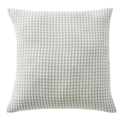 EMINZA Taie d'oreiller carrée gaze de coton (60 x 60 cm) Gaïa vichy Vert Eucalyptus Clearance