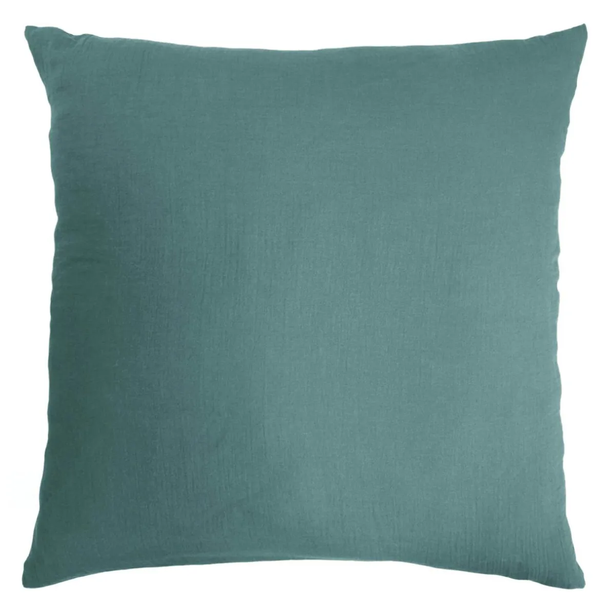 EMINZA Taie d'oreiller carrée gaze de coton (60 x 60 cm) Gaïa Bleu canard Best