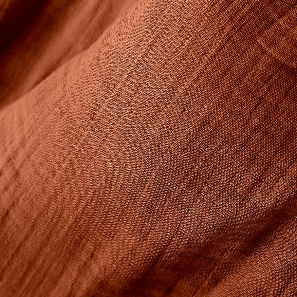 EMINZA Taie d'oreiller carrée gaze de coton (80 x 80 cm) Gaïa Terracotta Discount