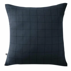 EMINZA Taie d'oreiller carrée gaze de coton (60 x 60 cm) Gaïa Match Bleu nuit