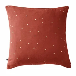 EMINZA Taie d'oreiller carrée gaze de coton (60 x 60 cm) Gaïa Chic Terracotta Best