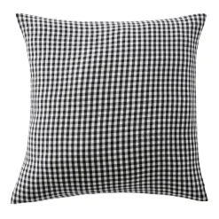EMINZA Taie d'oreiller Carrée gaze de coton (80 x 80 cm) Gaïa Vichy noir Best