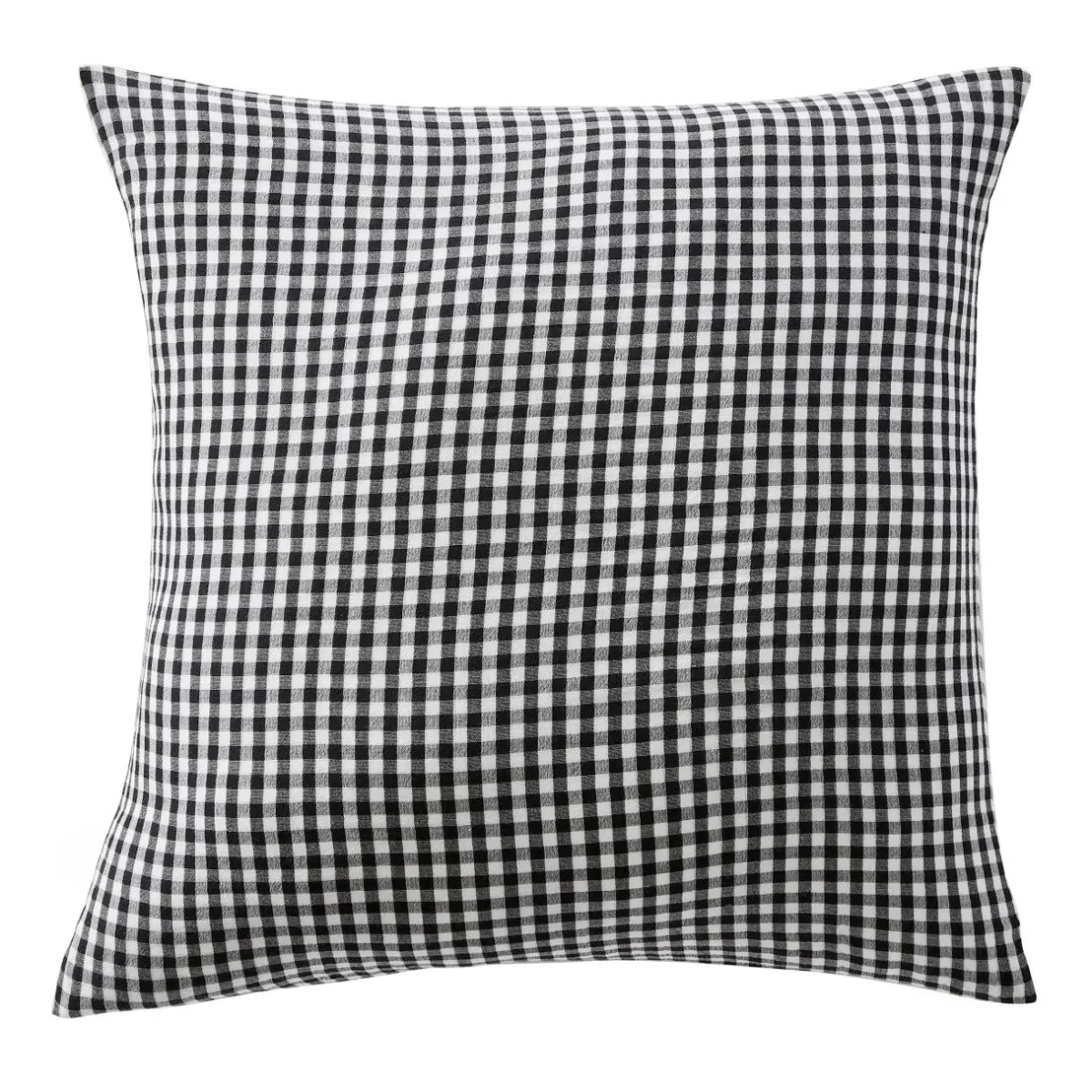 EMINZA Taie d'oreiller Carrée gaze de coton (80 x 80 cm) Gaïa Vichy noir Best