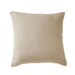 EMINZA Taie d'oreiller carrée gaze de coton (60 x 60 cm) Gaïa Chic Ficelle Best