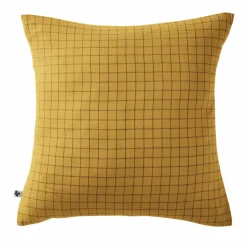 EMINZA Taie d'oreiller carrée gaze de coton (60 x 60 cm) Gaïa Mix Jaune safran Clearance