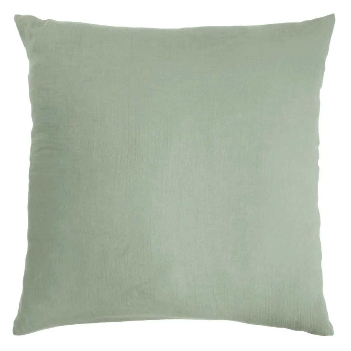 EMINZA Taie d'oreiller carrée gaze de coton (80 x 80 cm) Gaïa Vert Eucalyptus New